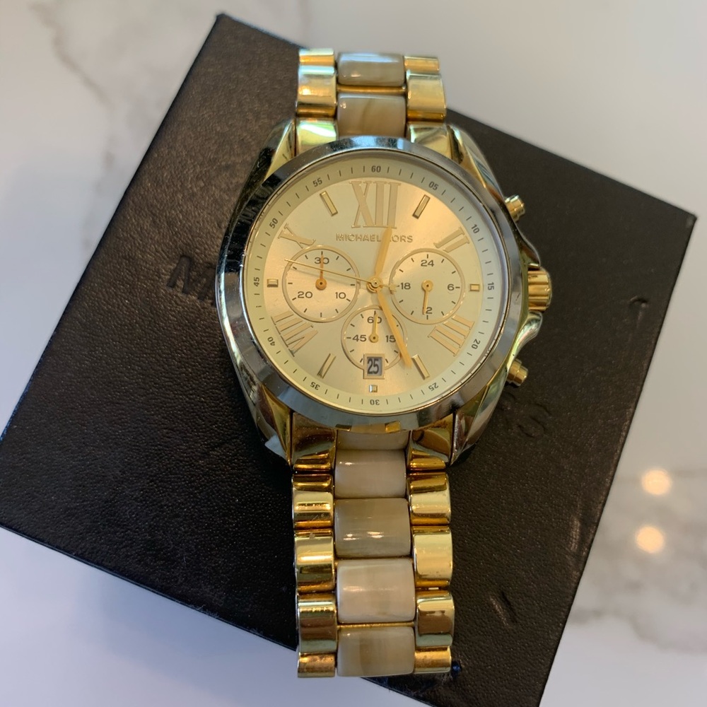 Michael Kors gold and horn watch